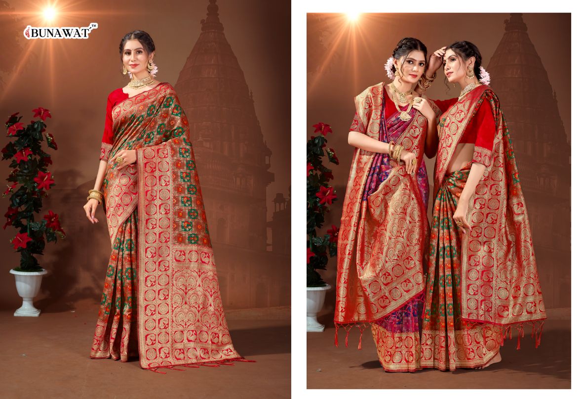 Bunawat Vishva Patola Silk Designer Sarees Catalog
